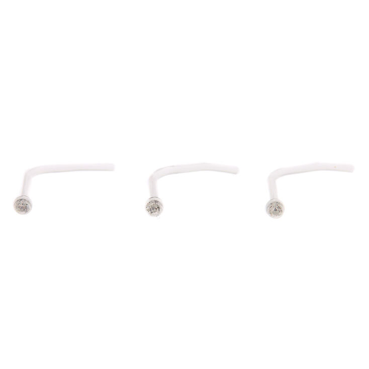 BioFlex&reg; Silver 20G Round Nose Studs - 3 Pack,