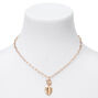 Gold Palm Tree Toggle Pendant Necklace,