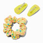 Claire&#39;s Club Yellow Flower Scrunchie &amp; Hair Clip Set - 3 Pack,