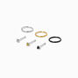 20G Mixed Metal Stainless Steel Crystal Nose Studs &amp; Hoops - 6 Pack,