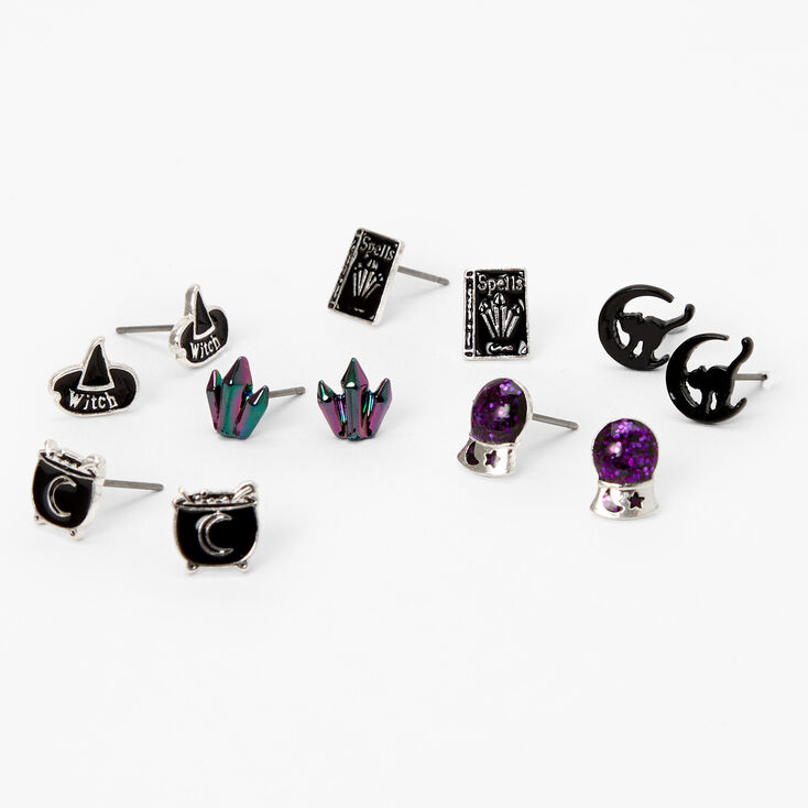 Halloween Witch Assorted Stud Earrings - 6 Pack,