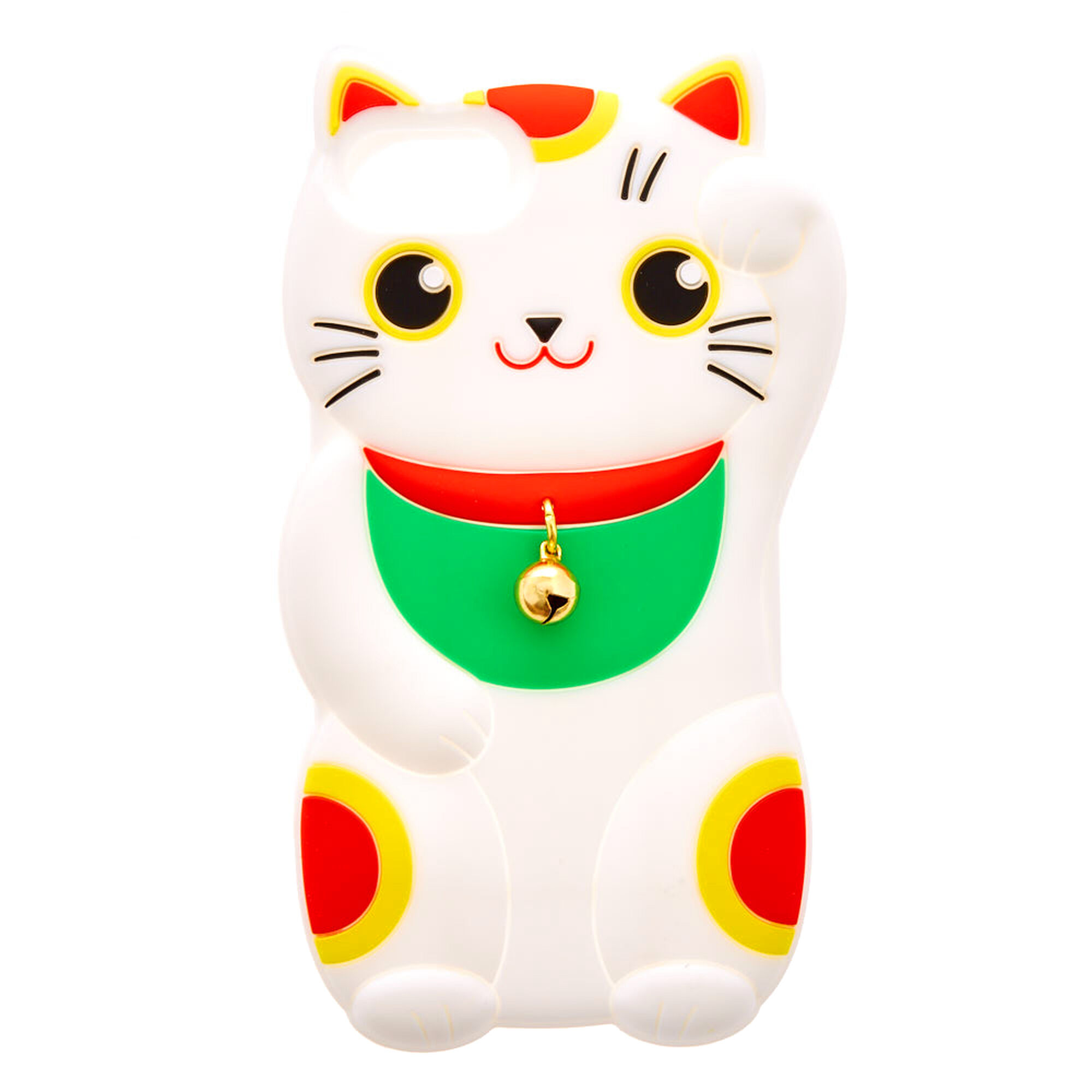 White Lucky Cat Silicone Phone Case Fits Iphone 6 7 8 Se