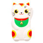 White Lucky Cat Silicone Phone Case - Fits iPhone 6/7/8/SE,