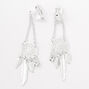 Silver-tone Dreamcatcher 2&quot; Drop Clip On Earrings,