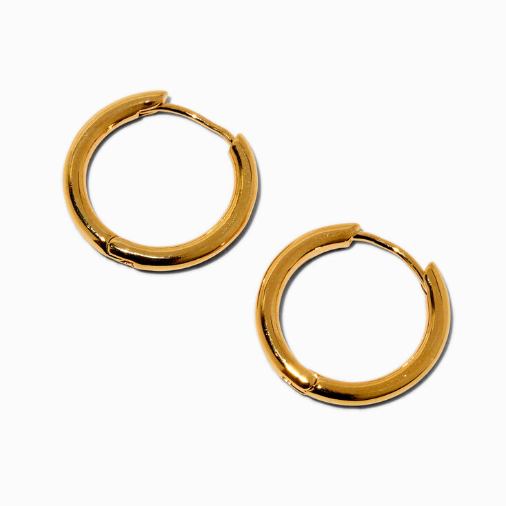 C LUXE by Claire&#39;s 18kt Gold Plated 15mm Clicker Hoop Earrings,