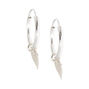 Sterling Silver 12mm Heart Hoop Earrings,