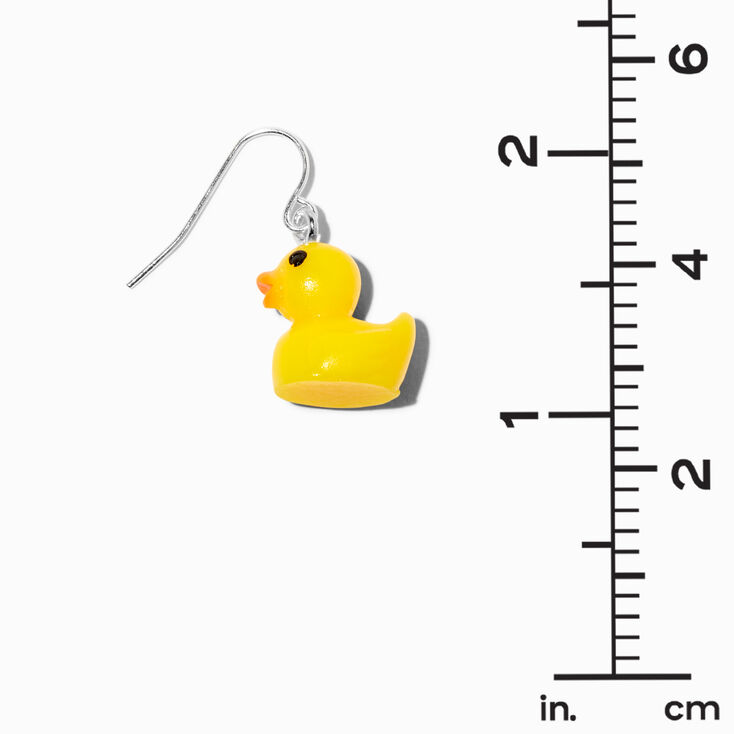Claire's Rubber Ducky Drop Earrings | Yellow