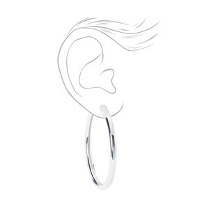 Silver-tone 60MM Clip On Hoop Earrings,