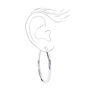 Silver-tone 60MM Clip On Hoop Earrings,