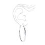 Silver 60MM Clip-On Hoop Earrings,