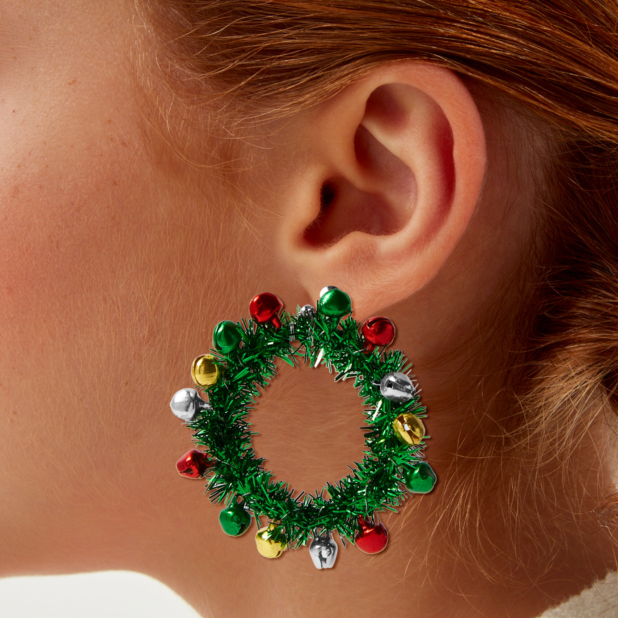 Tinsel hoop earrings outlet
