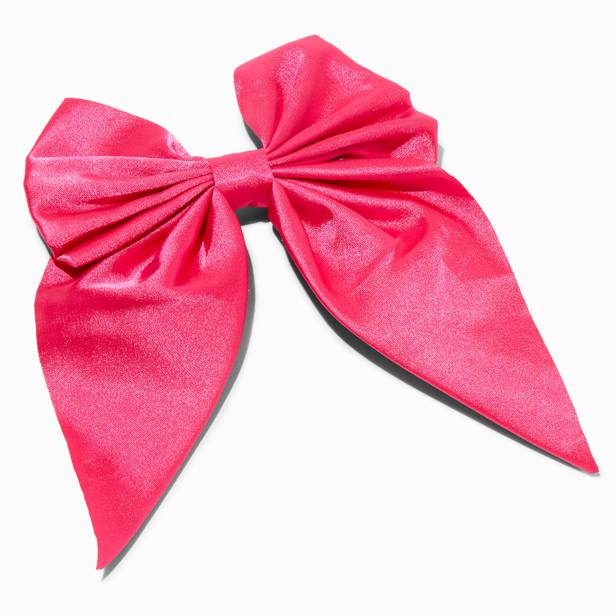 View Claires Club Satin Bow Barrette Hair Clip Pink information