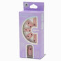 Black Heart Pink Long Almond Vegan Faux Nail Set - 24 Pack,