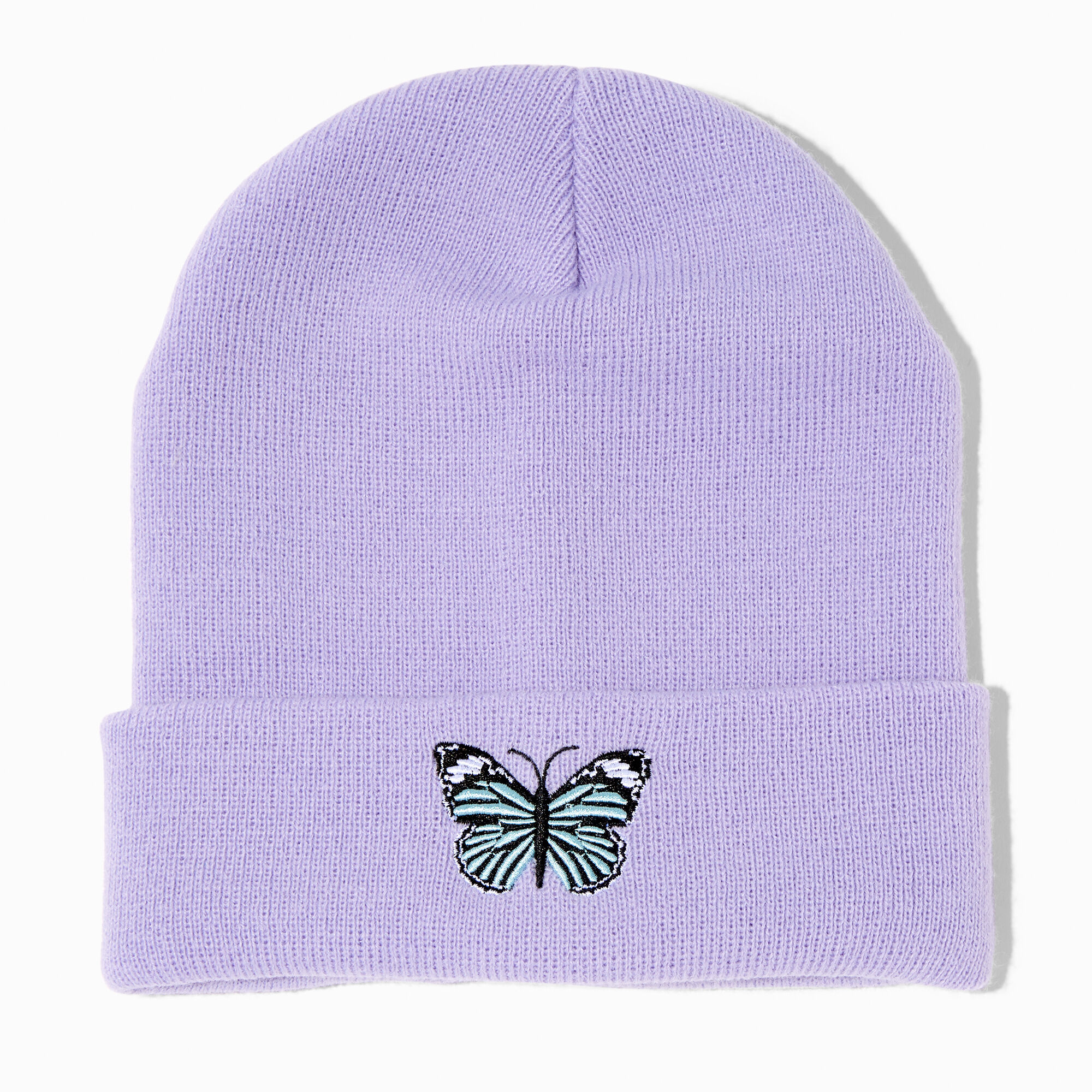 View Claires Butterfly Beanie Hat Purple information