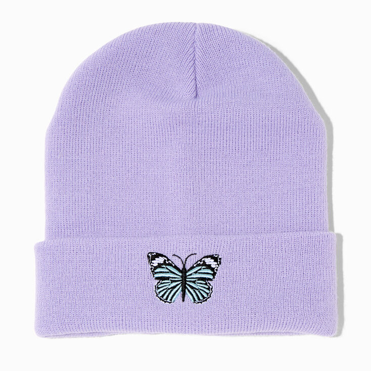 Purple Butterfly Beanie Hat,
