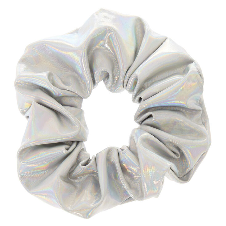 Medium Holographic Hair Scrunchie - Silver,