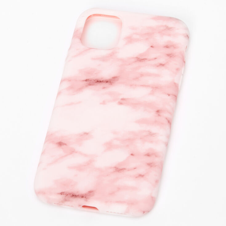 Claire's Coque de portable rose tendre effet marbré - Compatible avec iPhone 11