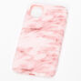 Coque de portable rose tendre effet marbr&eacute; - Compatible avec iPhone 11,