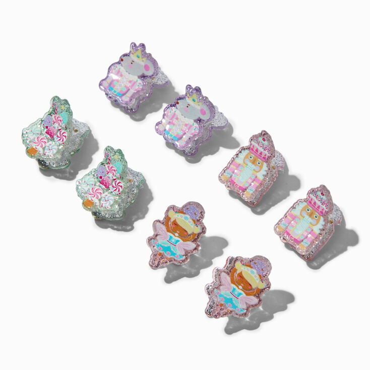 6 Pack Neon Rave Stud &amp; Hoop Earrings,