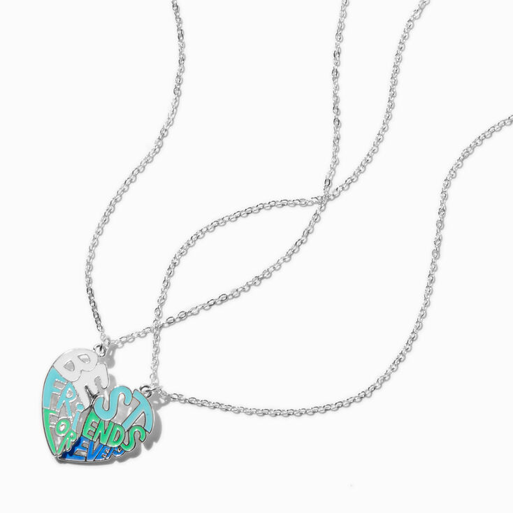 Best Friends Forever Letter Heart Pendant Necklaces - 2 Pack ,