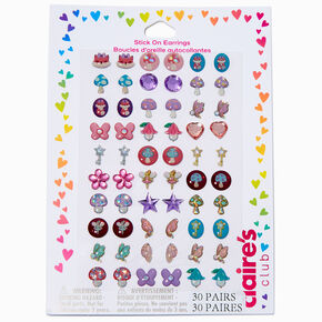 Claire&#39;s Club Fairy Garden Stick On Earrings - 30 Pack,