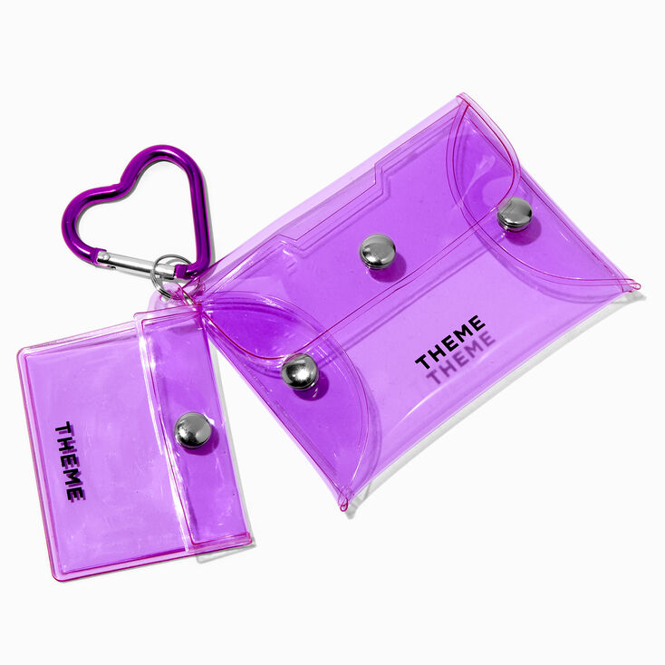 T H E M E x Claire&#39;s Purple Heart Keychain Pouch - 2 Pack,