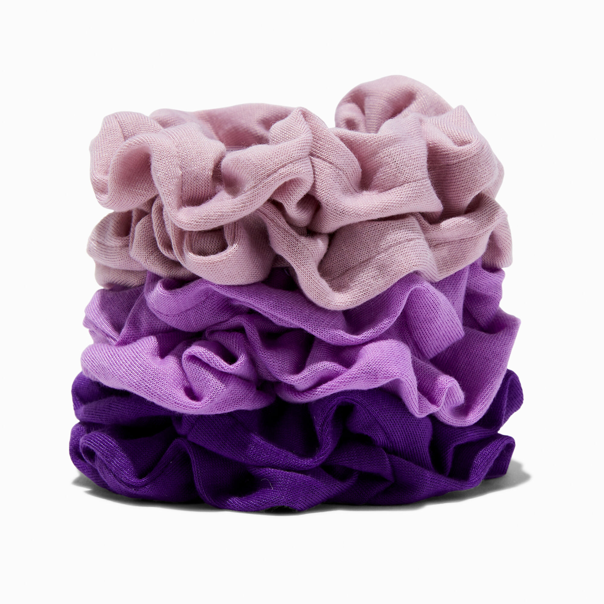 View Claires Tonal Hair Scrunchies 6 Pack Purple information