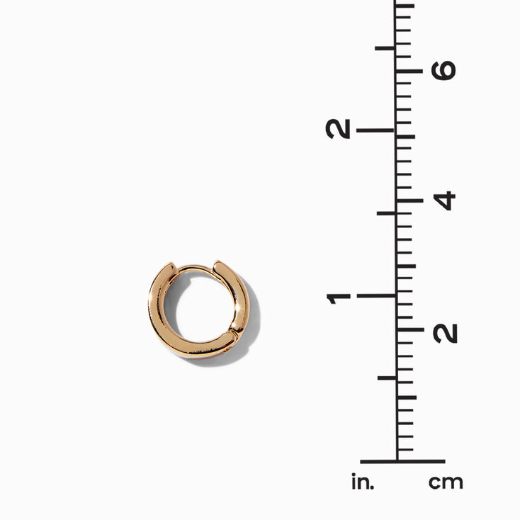 Gold-tone 15mm Flat Huggie Hoop Earrings,