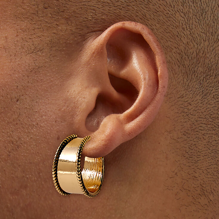Gold-tone Rope Hoop Earrings,