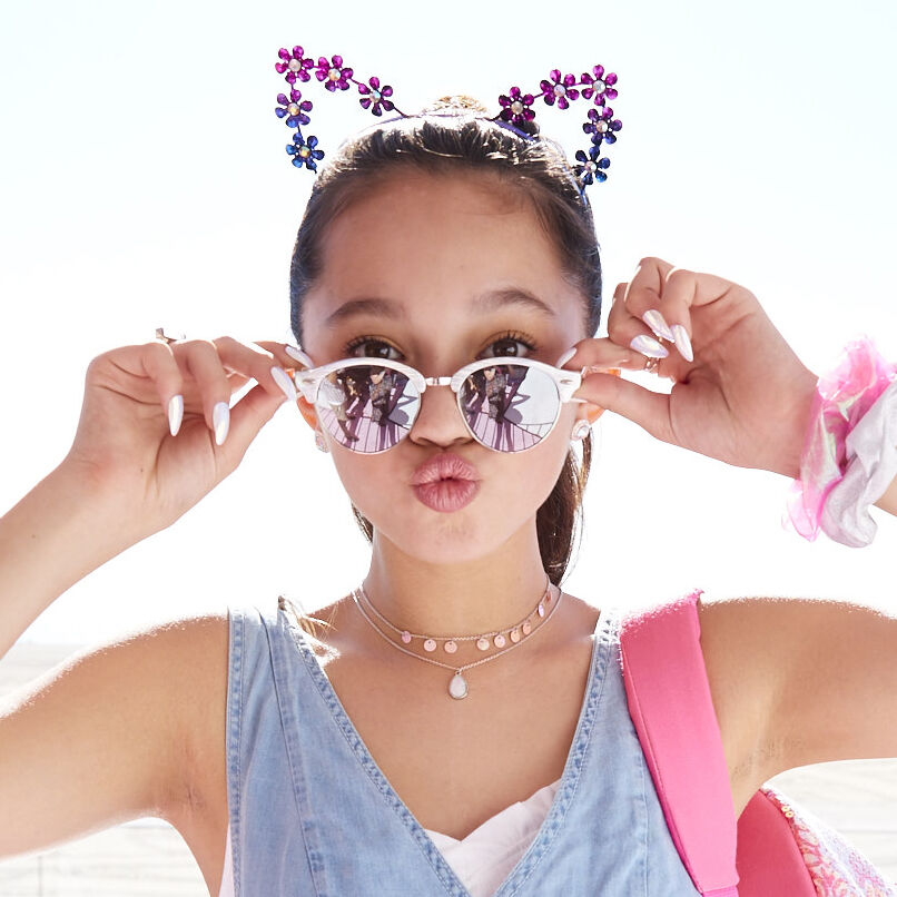 Anodized Metal Flower Cat Ears Headband,