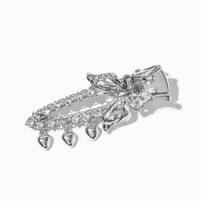 Silver-tone Butterfly Heart Hair Clip ,