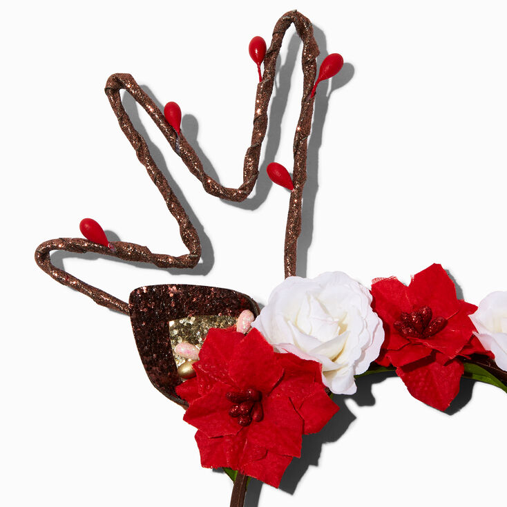 Floral Reindeer Antlers Headband,