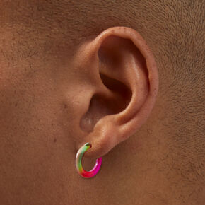 Neon Rainbow 15MM Hoop Earrings,