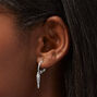 Silver-tone Crystal Spike Hoop Earring Stack Set - 6 Pack,