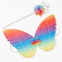 Claire&#39;s Club Bright Rainbow Butterfly Wings &amp; Wand Dress Up Set,