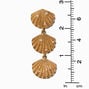 Gold-tone Pearl Embellished Seashell 2.5&quot; Linear Drop Earrings ,