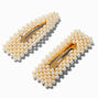 Gold-tone Pearl Snap Hair Clips - 2 Pack ,