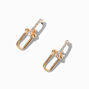 Gold-tone Crystal Chain Link Drop Earrings ,