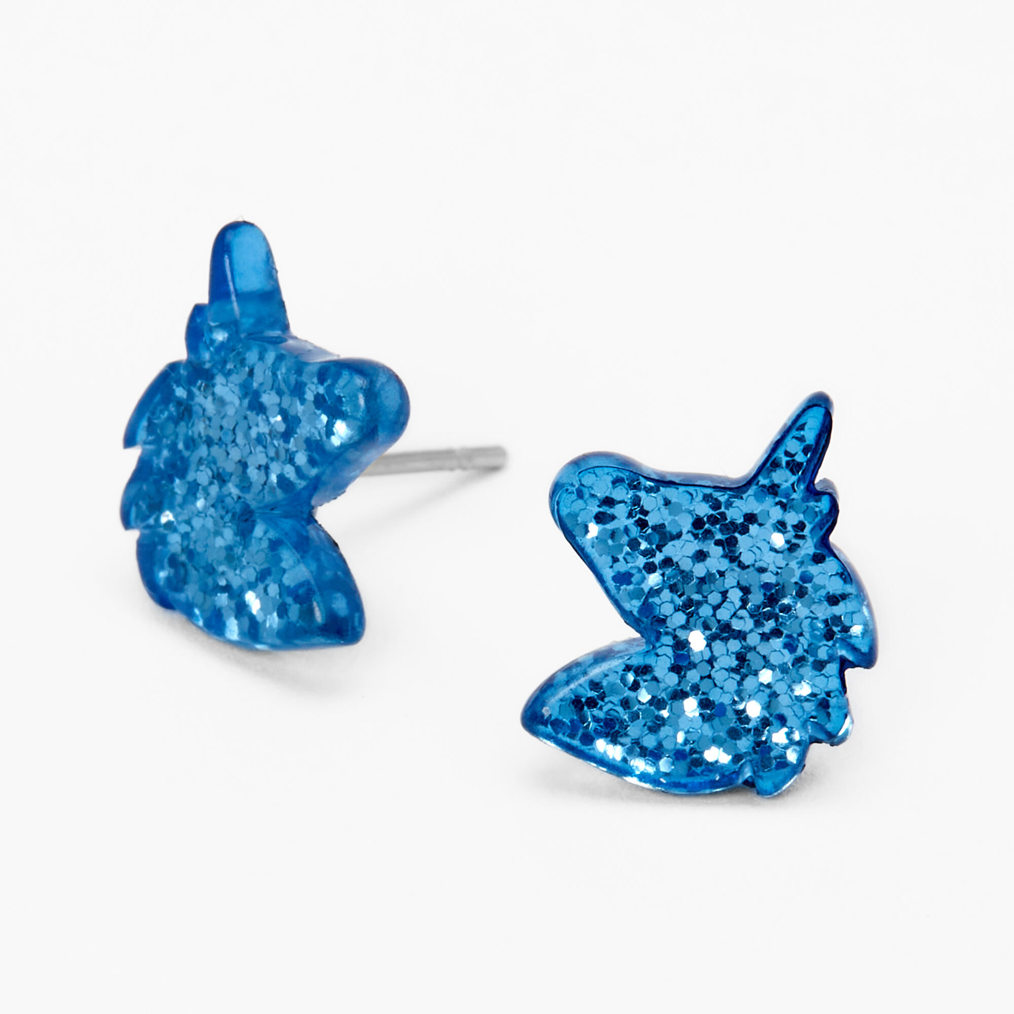 Clous d'oreilles licorne brillants - Bleu,