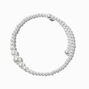 White Pearl Coil Wrap Bracelet ,