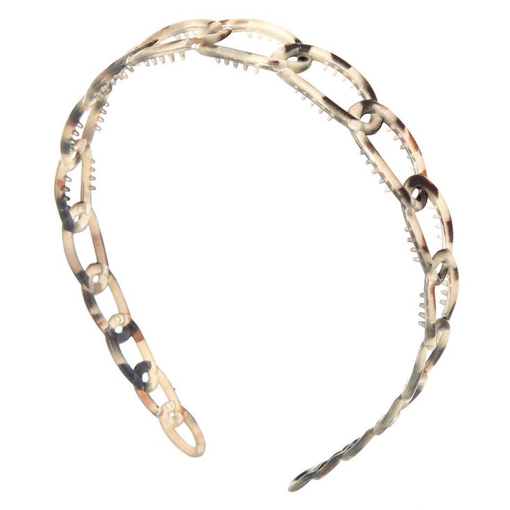 Claire's Serre-tête avec chaîne motif peau de serpent gris