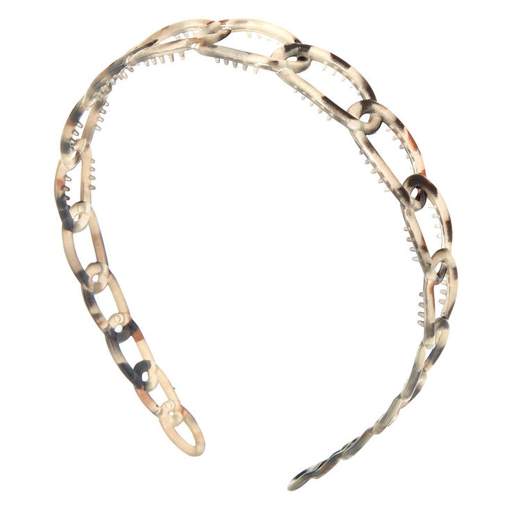 Claire's Serre-tête avec chaîne motif peau de serpent gris