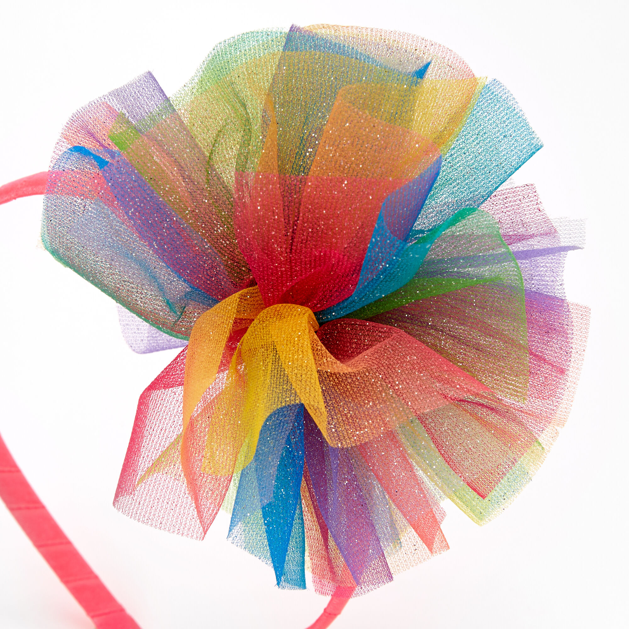 Rainbow Tulle Cluster Headband,