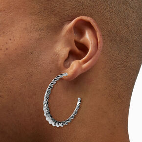 Silver-tone Bubble Hoop Earrings,
