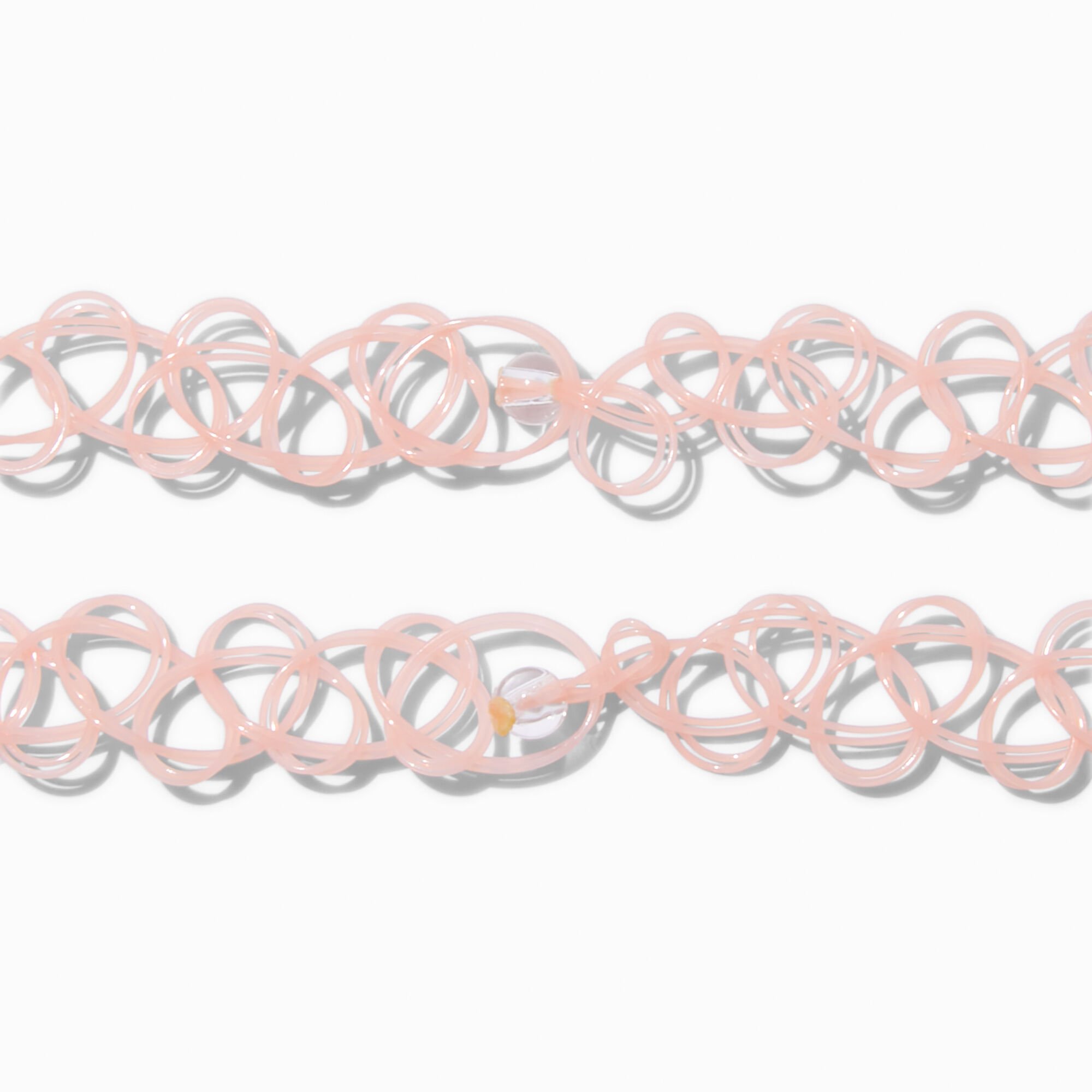 Best Friends Gold-tone Bubble Letter Pink Tattoo Choker Necklaces - 2 Pack,