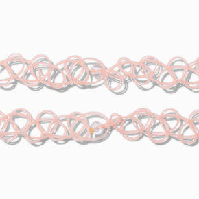 Best Friends Gold-tone Bubble Letter Pink Tattoo Choker Necklaces - 2 Pack,