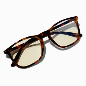 Solar Blue Light Reducing Tortoiseshell Clear Lens Retro Frames,