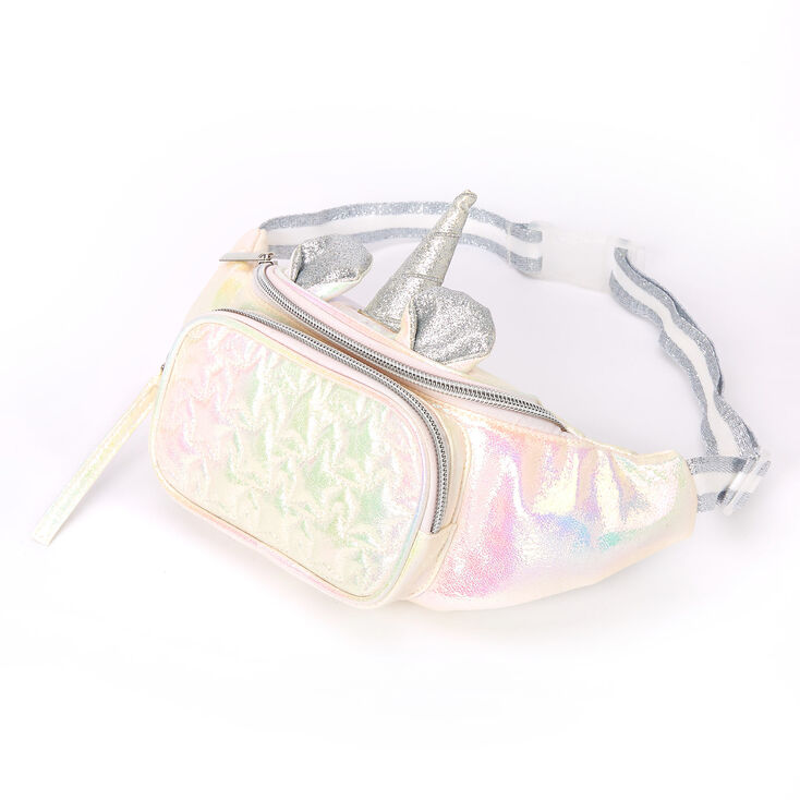 Iridescent Quilted Unicorn Bum Bag - White,