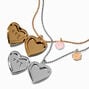 Best Friends Mixed Metal BFF Heart Locket Pendant Necklaces - 2 Pack ,