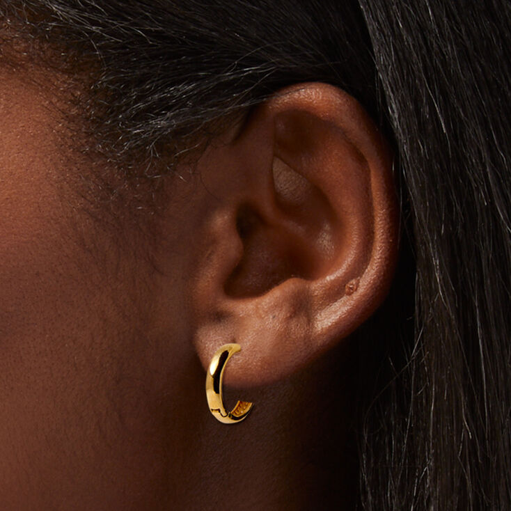 C LUXE by Claire&#39;s 18kt Gold Plated 10mm Clicker Hoop Earrings,